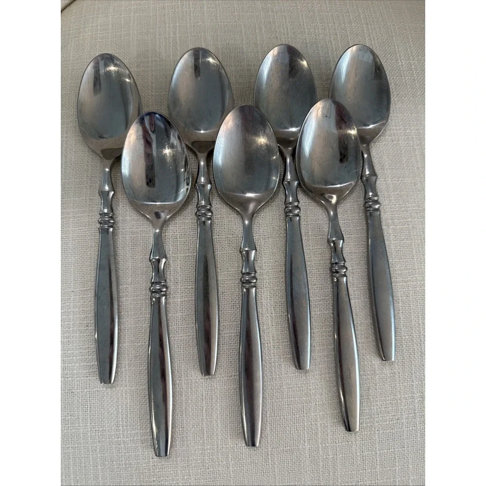 Reed & Barton PERTH Stainless Flatware‎ 7 Oval Soup Spoons Rebacraft Japan